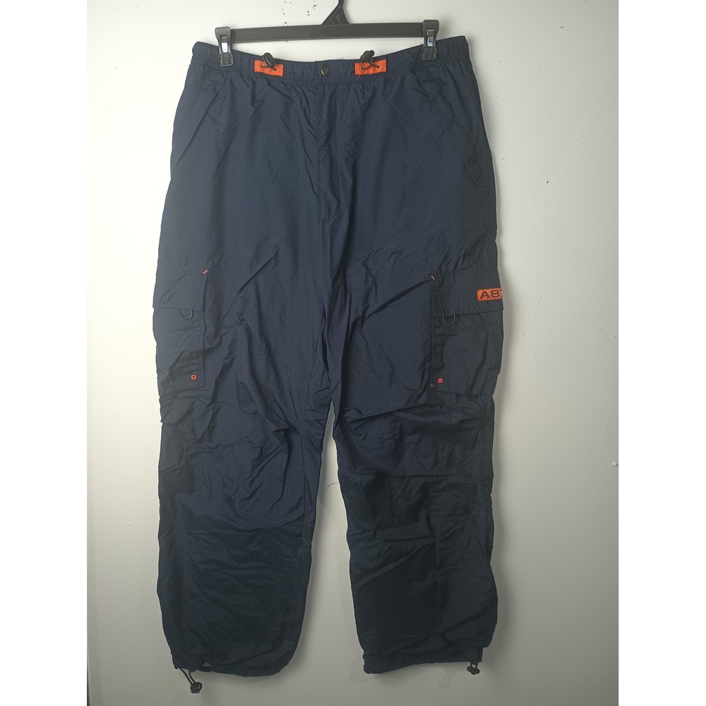 Vintage Aeropostale Y2K Navy Blue Nylon Cargo Track Pants Mens‎ XL A87 Lined